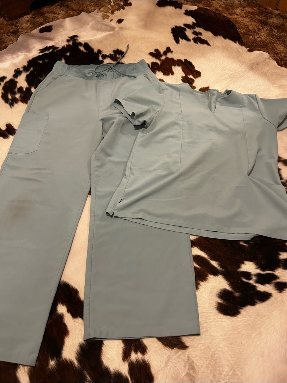 Light Blue Wide-Leg Women's Pants & Top Set